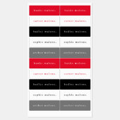 Einfache Schulfarben Kinder Waterproof Name Etiketten (Blatt)