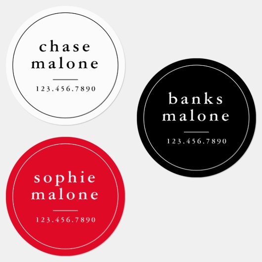 Einfache Schulfarben Wassersicherer Name Etiketten (Gruppe)