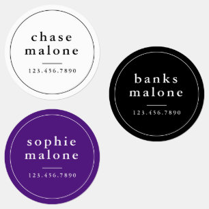 Einfache Schulfarben Wassersicherer Name Etiketten