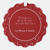 Einfache Schwangerschaftsankündigung Red Ornament (Rückseite)