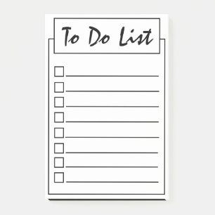 Einfache Schwarz auf Weiß zu tun Liste Post-it Klebezettel