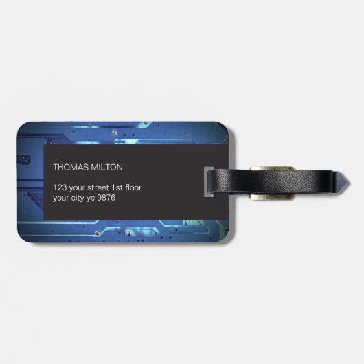 Einfache Schwarz-Blau-Leiterplatte Gepäckanhänger (Rückseite horizontal)