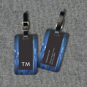 Einfache Schwarz-Blau-Leiterplatte Gepäckanhänger