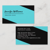 Einfache Schwarz/Blau-Minimalistische Visitenkarte (Vorne/Hinten)