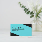 Einfache Schwarz/Blau-Minimalistische Visitenkarte (Stehend Vorderseite)