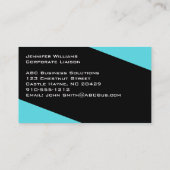 Einfache Schwarz/Blau-Minimalistische Visitenkarte (Rückseite)