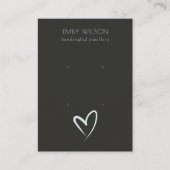 Einfache schwarz blaue Herz-2-Stuhlvorratsanzeige Visitenkarte (Vorderseite)