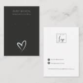 Einfache schwarz blaue Herz-Stuhlvorführung Visitenkarte (Vorne/Hinten)