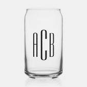 Einfache Schwarz-Dreibuchstaben Dosenglas (Vorderseite)