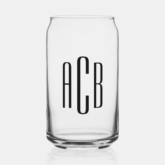 Einfache Schwarz-Dreibuchstaben Dosenglas (Vorderseite)