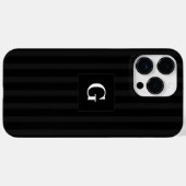 Einfache Schwarz-Dunkel-Graue Streifen Single Init Case-Mate iPhone Hülle (Rückseite (Horizontal))