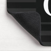 Einfache Schwarz-Dunkel-Graue Streifen Single Init Mousepad (Ecke)