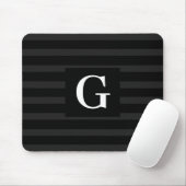 Einfache Schwarz-Dunkel-Graue Streifen Single Init Mousepad (Mit Mouse)