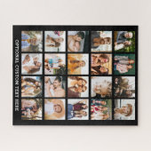 Einfache Schwarz-FotoCollage 20 Personalisiert Puzzle (Horizontal)