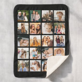 Einfache Schwarz-FotoCollage 20 Personalisiert Sherpadecke