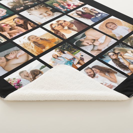 Einfache Schwarz-FotoCollage 20 Personalisiert Sherpadecke (3/4)