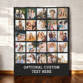 Einfache Schwarz-FotoCollage 25 Personalisiert Fleecedecke