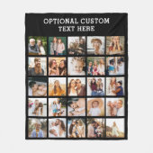 Einfache Schwarz-FotoCollage 25 Personalisiert Fleecedecke (Vorderseite)