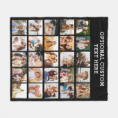 Einfache Schwarz-FotoCollage 25 Personalisiert Fleecedecke (Vorderseite (Horizontal))