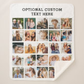 Einfache Schwarz-FotoCollage 25 Personalisiert Sherpadecke (Vorderseite)