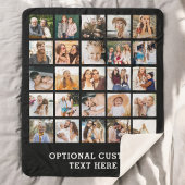 Einfache Schwarz-FotoCollage 25 Personalisiert Sherpadecke