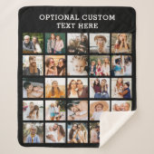 Einfache Schwarz-FotoCollage 25 Personalisiert Sherpadecke (Vorderseite)