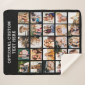 Einfache Schwarz-FotoCollage 25 Personalisiert Sherpadecke (Vorderseite (Horizontal))