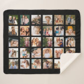 Einfache Schwarz-FotoCollage 30 Personalisiert Sherpadecke (Vorderseite (Horizontal))