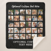 Einfache Schwarz-FotoCollage 30 Personalisiert Sherpadecke (Vorderseite)