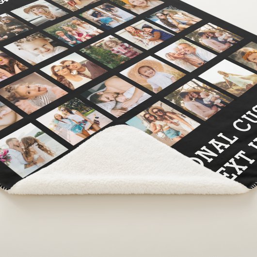 Einfache Schwarz-FotoCollage 30 Personalisiert Sherpadecke (3/4)