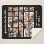 Einfache Schwarz-FotoCollage 30 Personalisiert Sherpadecke (Vorderseite (Horizontal))