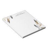 Einfache Schwarz-Gold-Blätter vom Schreibtisch des Notizblock (angewinkelt)