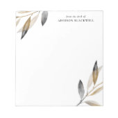 Einfache Schwarz-Gold-Blätter vom Schreibtisch des Notizblock (Vorderseite)