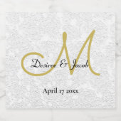 Einfache Schwarz-Gold-Elegant-Hochzeitsmonogramm Alkoholflaschenetikett (Einzelnes Label)