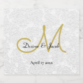 Einfache Schwarz-Gold-Elegant-Hochzeitsmonogramm Schaumweinetikett (Einzelnes Label)