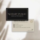Einfache Schwarz & Gold Elegante Rahmen Notar Publ Visitenkarte
