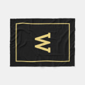 Einfache Schwarz-Gold-Erstmonogramm Fleecedecke (Vorderseite (Horizontal))
