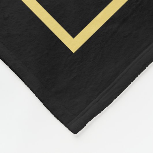 Einfache Schwarz-Gold-Erstmonogramm Fleecedecke (Ecke)