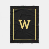 Einfache Schwarz-Gold-Erstmonogramm Fleecedecke (Vorderseite)