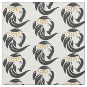 Einfache Schwarz-Gold-Friseur-Logohalle Stoff (Muster)