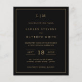 Einfache Schwarz-Gold-Hochzeitsreise (Vorderseite)