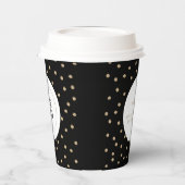 Einfache Schwarz-Gold-Minimal-Firmenlogos Pappbecher (Links)