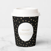 Einfache Schwarz-Gold-Minimal-Firmenlogos Pappbecher (Rückseite)