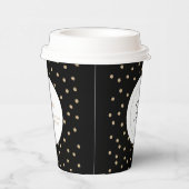 Einfache Schwarz-Gold-Minimal-Firmenlogos Pappbecher (Rechts)