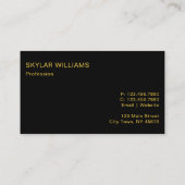 Einfache Schwarz-Gold-Monogramm Visitenkarte (Rückseite)