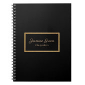 Einfache Schwarz-Gold-Rahmen Notizblock (Vorderseite)