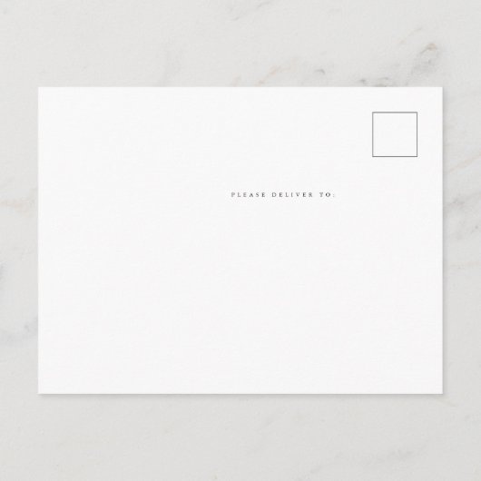 Einfache Schwarz-Gold-Script-Hochzeit speichern Si Ankündigungspostkarte (Rückseite)