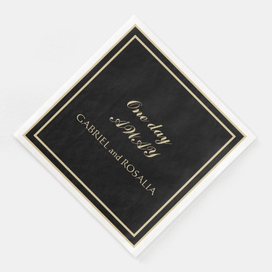 Einfache Schwarz-Gold-Typografie-Probe Serviette (Ecke)