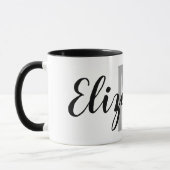 Einfache Schwarz-Grau-Handschrift Monogramm Tasse (Links)