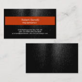 Einfache Schwarz-Grau-Orange Strip-Visitenkarte Visitenkarte (Vorne/Hinten)